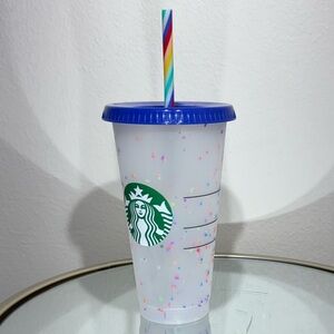 New Starbucks Multicolor Changing Confetti Reusable Cold Cup